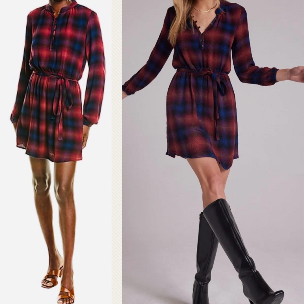 Plaid Red and Blue Women's Dress